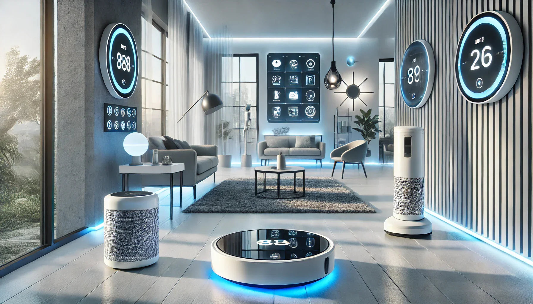 Robot myjący okna wspina się po szklanej fasadzie budynku mieszkalnego