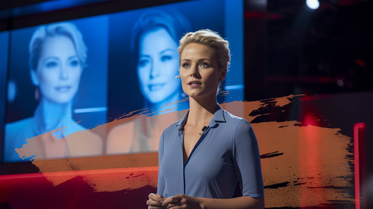 Przyszłościowy interfejs AI z tekstem Przyszłość morphującym w holograficzne miasto latających samochodów